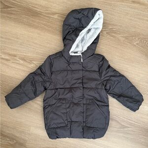Old Navy Unisex Hooded Long Frost-Free Puffer Jacket, Black, Size 3T
